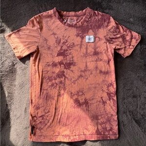 Dutch Bros Maroon and Orange Tie-Dye Tee